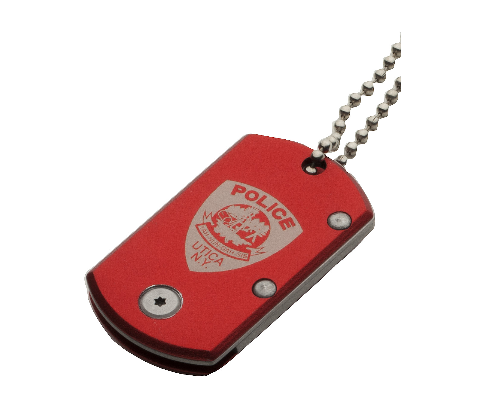 Red Dog Tag with Chain